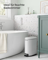 Abfalleimer Badezimmer 10L Stahl Wolkenweiss