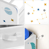 Kinderzimmerregal mit 9 Aufbewahrungsboxen Weltall Weiss