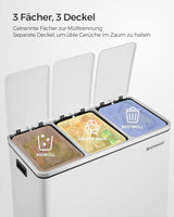 Mülleimer Küche Mülltrennsystem 3 Fächer Wolkenweiss