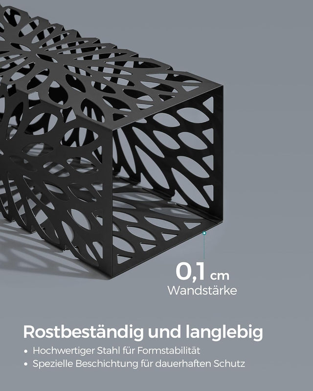 Regenschirmständer quadratisch Metall mit Haken 41cm hoch schwarz von Songmics