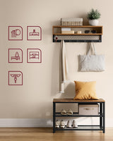 Garderobenleiste Schuhbank Set Rustikales Braun