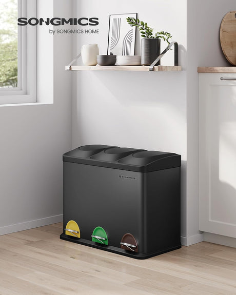 Mülleimer Küche 45L Treteimer Tintenschwarz