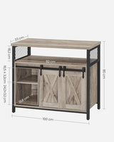 Sideboard Landhausstil Verstellbare Ablagen Wohnzimmer Greige