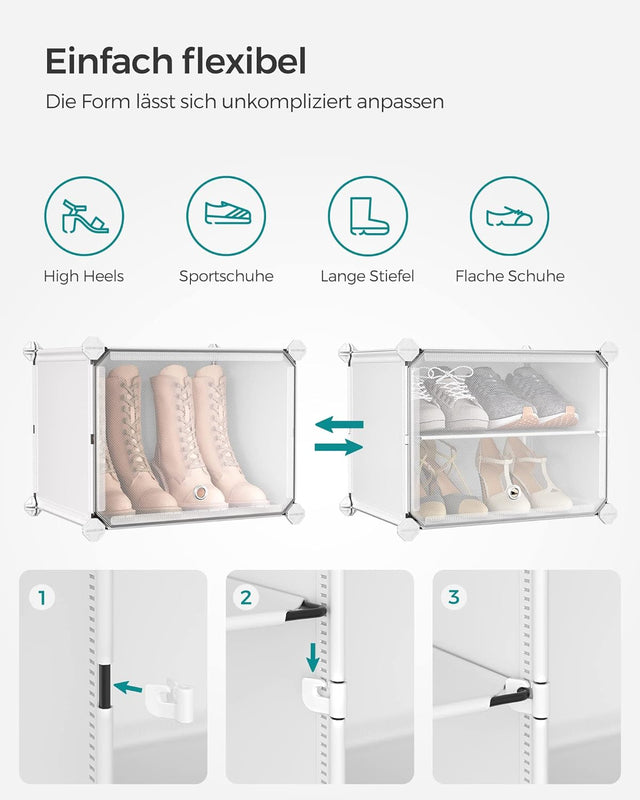 Schuhregal mit 6 Fächern wolkenweiss von Songmics