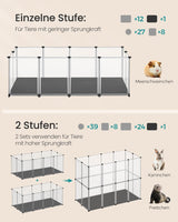Kleintiergehege mit Bodenplatten weiss
