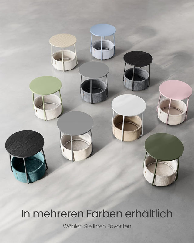 Beistelltisch mit Stauraum, modern, Mattweiss-Kamelbraun