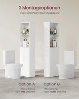 Badezimmerschrank Hochschrank freistehend klassikweiss