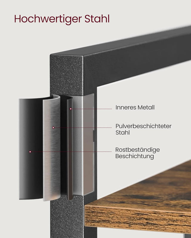 Regal mit 5 Ebenen Vintagebraun, 30x66x153 cm