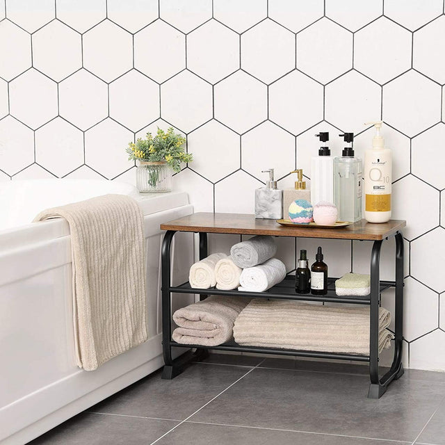 Schuhbank Holzoptik Vintage Braun von Songmics