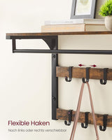 Wandgarderobe mit Ablage 65cm Vintagebraun-Schwarz von Songmics