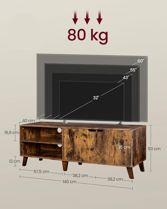 TV-Schrank mit Türen, vintagebraun von Songmics