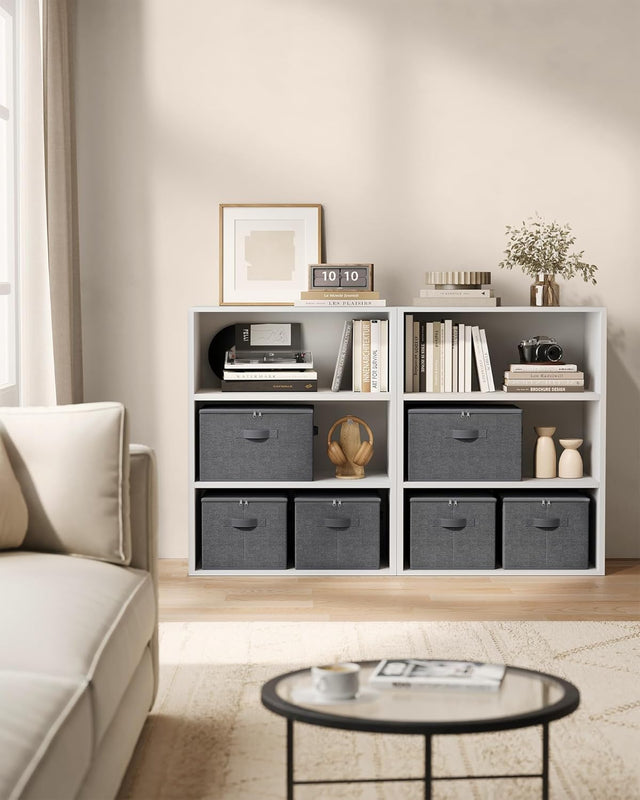 Aufbewahrungsbox faltbar mit Griffen schiefergrau 3er Set