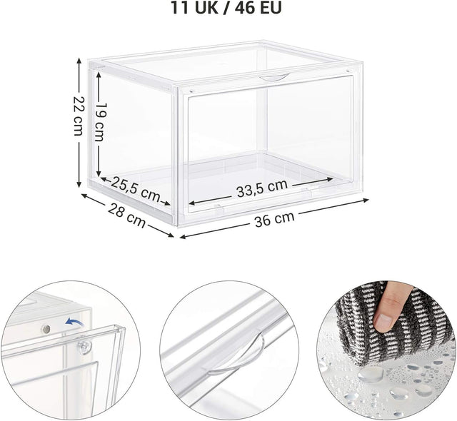 Schuhboxen Stapelbare Organizer Kunststoff Transparent