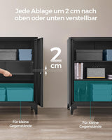 Aktenschrank abschliessbar Stahl Mehrzweckschrank Mattschwarz von Songmics