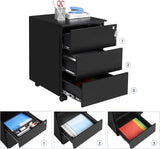 Rollcontainer abschliessbar Büro tintenschwarz von Songmics