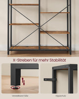 Bücherregal 5 Ebenen Standregal Vintagebraun Schwarz von Songmics