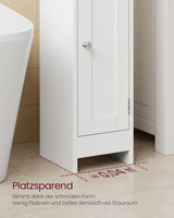 Toilettenschrank Badregal platzsparend verstellbar weiss von Songmics