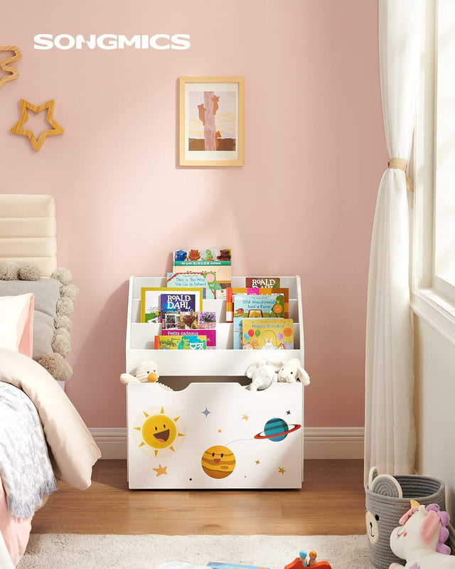 Spielzeugregal Kinderzimmer mit Spielzeugkiste Weiss von Songmics