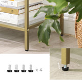 Konsolentisch Regal 3 Ablagen Metallrahmen Gold