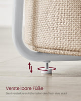 Beistelltisch mit Stauraum, modern, Mattweiss-Kamelbraun