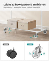 Kleiderständer Schwerlast Ausziehbar Transportabel 100kg Weiss von Songmics