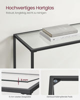 Konsolentisch Hartglas Modern Verstellbar Wohnzimmer Schwarz