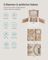 Schmuckkästchen mit Spiegel und Schloss klassikweiss