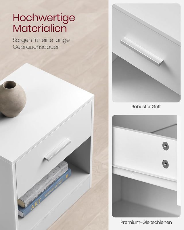 Nachttisch mit Schublade klassikweiss