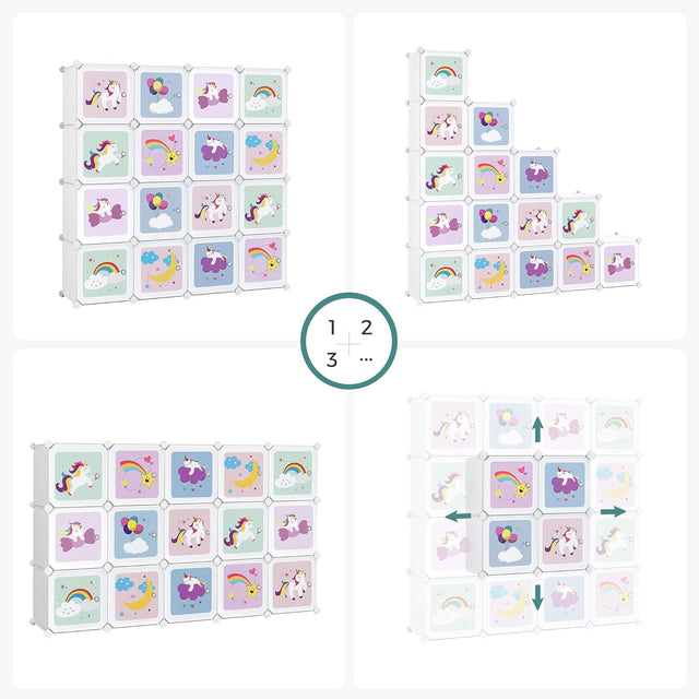 Regalsystem Kunststoff Steckregal Mehrzweck Weiss