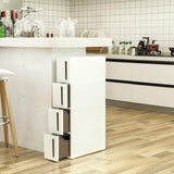 Nischenregal Rollwagen Schubladen Badregal Weiss-Braun