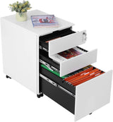 Rollcontainer Büroschrank mit Schubladen Weiss