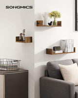 Wandregal Set Schweberegal Vintagebraun von Songmics