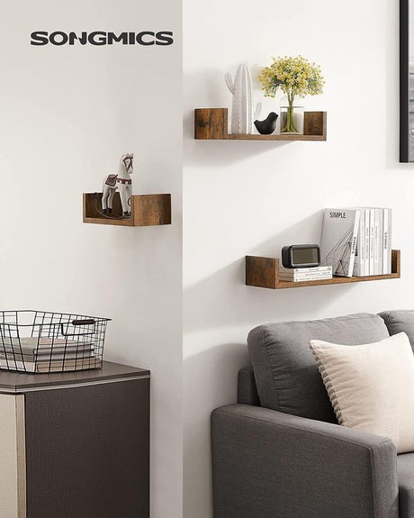 Wandregal Set Schweberegal Vintagebraun von Songmics