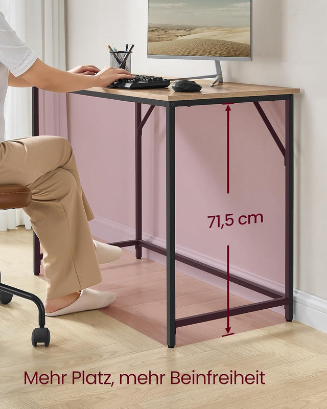 Computertisch Bürotisch 100x50x76cm Kamelbraun Tintenschwarz von Songmics