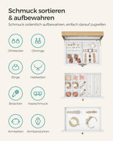 Schmuckkästchen mit Spiegel und Schubladen Weiss