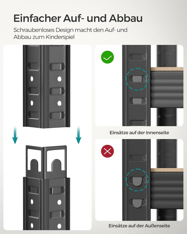Schwerlastregal mit Stahlgestell Grau von Songmics