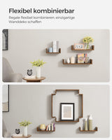 Wandregal Set Schweberegal Vintagebraun von Songmics