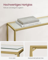 Konsolentisch mit Hartglasoberfläche hellgold-transparent