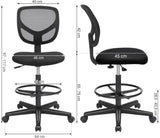 Bürostuhl Höhenverstellbar Ergonomisch Drehbar Stoff Schwarz von Songmics