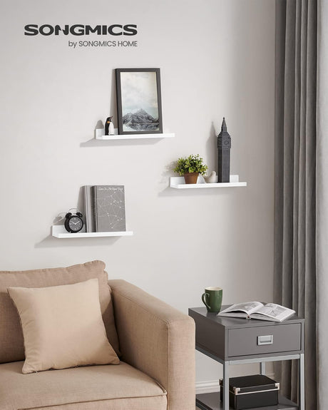 Wandregal Set für Wohnzimmer mattweiss von Songmics