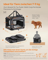 Hundebox faltbar Metallrahmen grau 7-11 kg