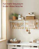 Wandgarderobe mit Ablage Eichenfarben-Weiss von Songmics