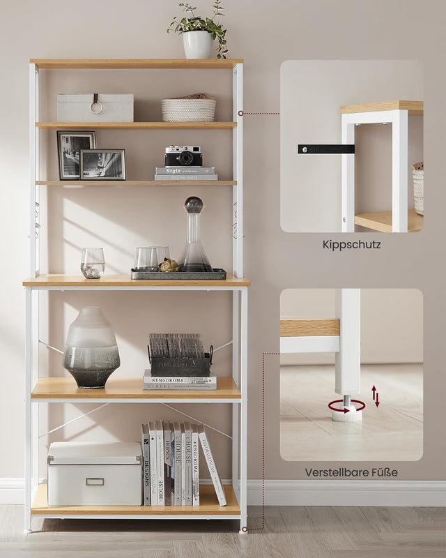 Küchenregal mit 6 Ablagen Goldeichenfarben