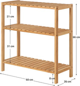 Badezimmerregal Bambus 3 Ebenen Naturbeige