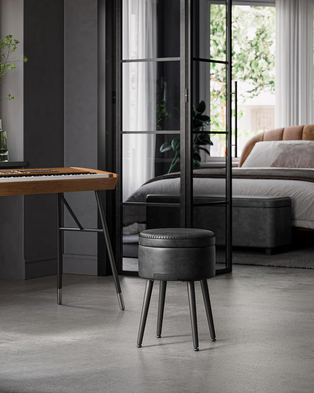 Sitzhocker mit Stauraum, tintenschwarz von Songmics