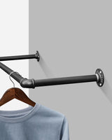 Kleiderstangen Wandmontage platzsparend Industrie-Design schwarz von Songmics