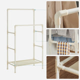 Kleiderständer Metall mit Ablage Weiss