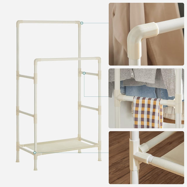 Kleiderständer Metall mit Ablage Weiss