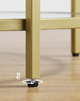 Beistelltisch rund Hartglas Metallgestell Gold