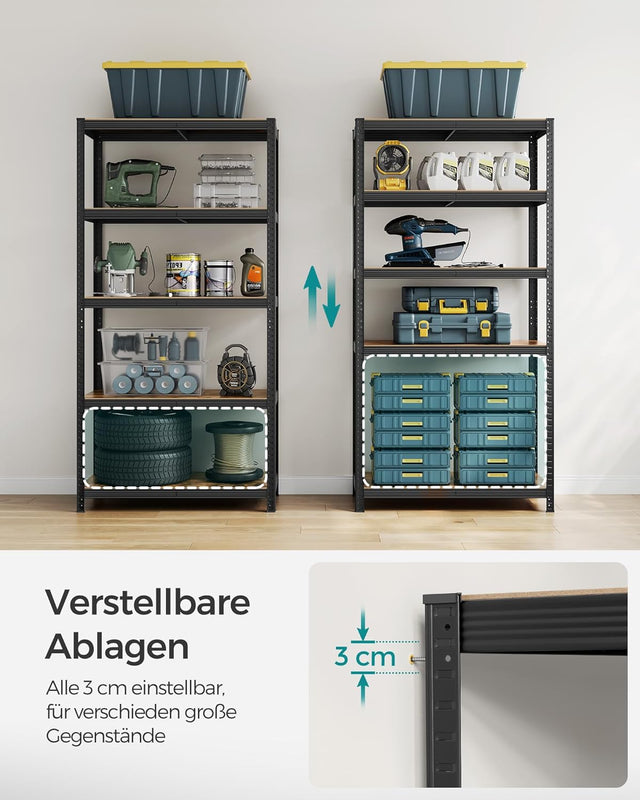 Regal Industrie Design Verstellbar Vintagebraun Schwarz